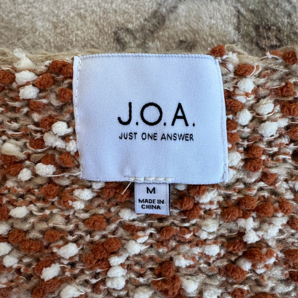 J.O.A. Textured Knit Sweater in Cream and Burnt Orange - Picture 5 of 5